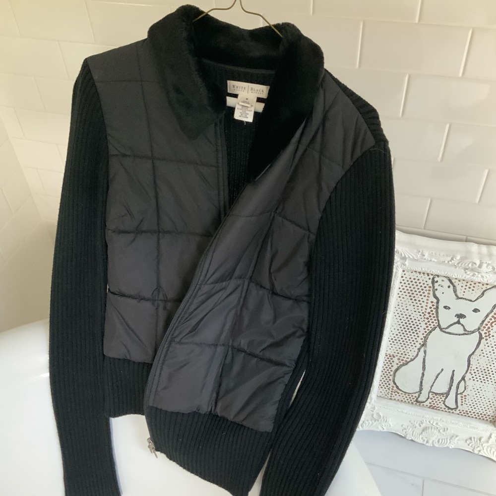 Perfect black sweater-jacket brand new! Sz: medium